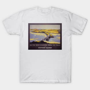 Vintage Southern Railway Travel Poster The West Country T-Shirt